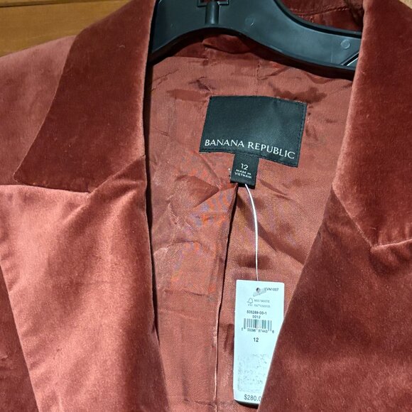Banana Republic Blazer Sz 12 Red / Wine  BurgundyTailered  Jacket Cardigan $280 - Picture 5 of 13